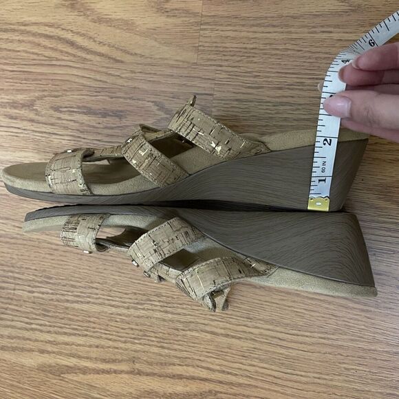 NWOB VIONIC comfort cork tan wedge block sandals size us 7 - Picture 6 of 7